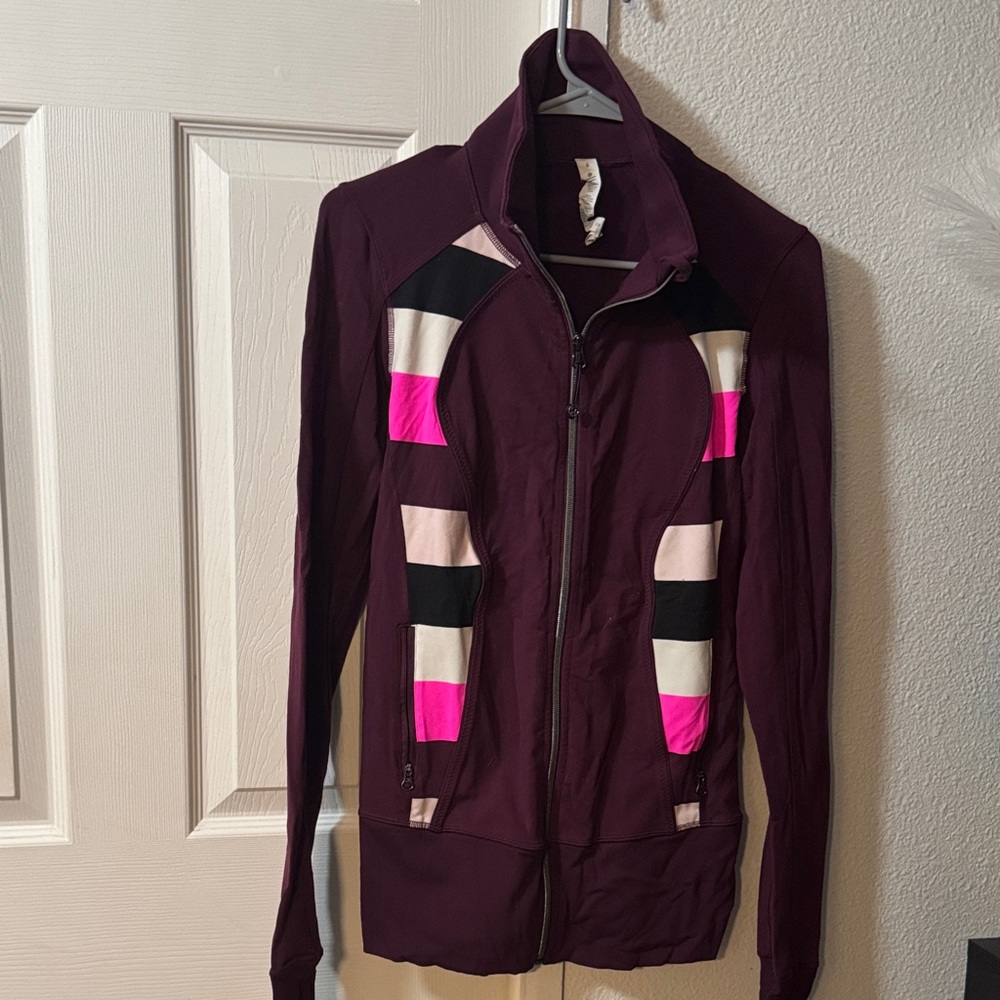 lululemon athletica Women's Burgundy and Pink Bomber Jacket